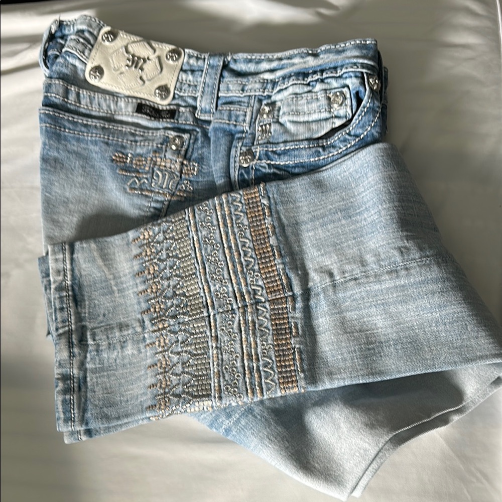 Miss Me Blue Jeans with Embellished Details